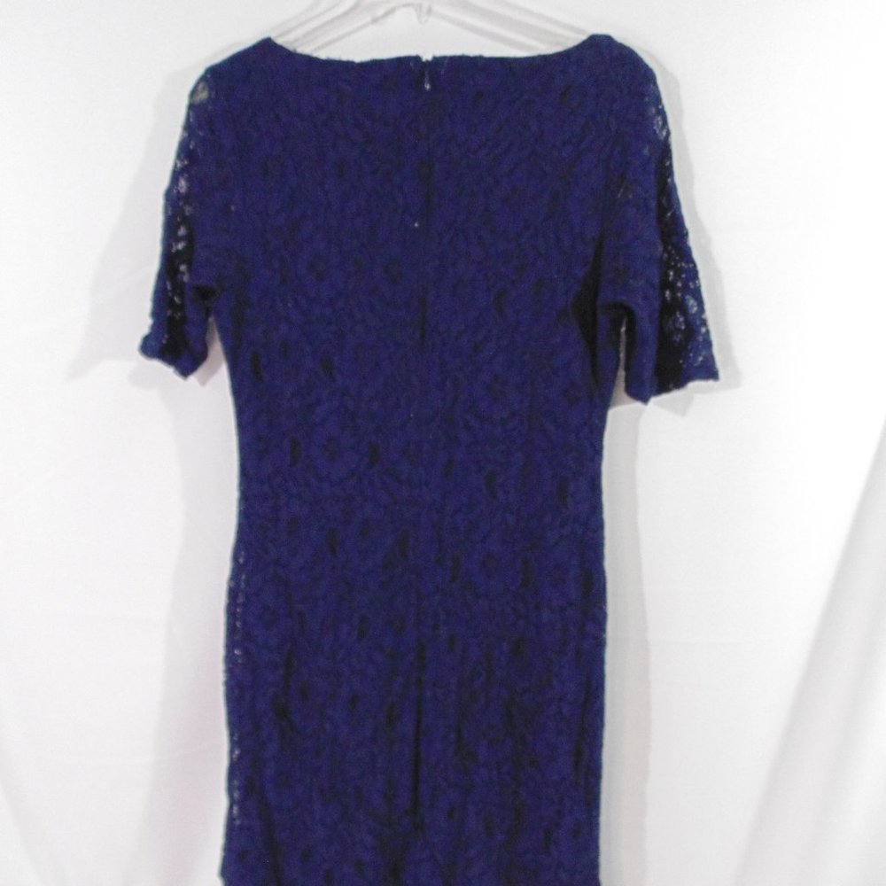 Dana Buchman Navy Blue Lace cocktail Dress Size L - Picture 3 of 4